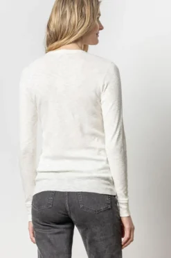 Sale Long Sleeve Raw Edge Crew In Basics And Tees