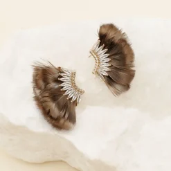 Sale Luxe Mini Madeline Feather Earrings In Earrings