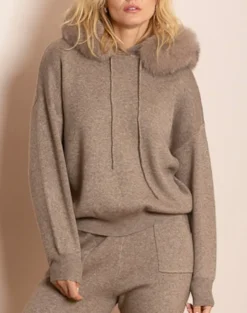 Online Madilyn Hooded Sweater With Detachable Faux Fur Trim In Shop All Athleisure|Shop All Matching Sets