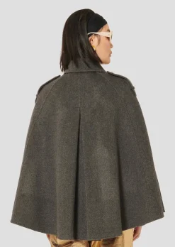 Hot Majorelle Double-faced Cape Coat In Charcoal All Outerwear