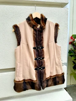 Discount Marianna Faux Fur Trim Toggle Vest In All Outerwear