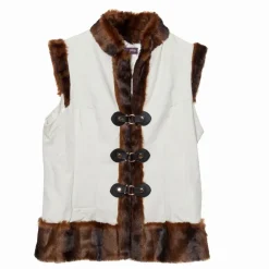 Clearance Marianna Faux Fur Trim Toggle Vest In All Outerwear