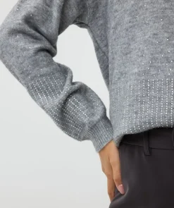 Fashion Melange Strass Stone Sweater In Sweaters