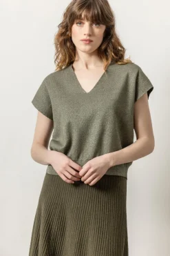 Outlet Metallic V-Neck Sweater In Sweaters|Shop All Matching Sets