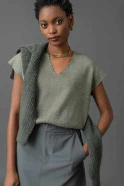 Outlet Metallic V-Neck Sweater In Sweaters|Shop All Matching Sets