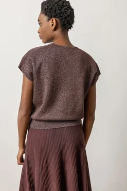 Discount Metallic V-Neck Sweater In Sweaters|Shop All Matching Sets