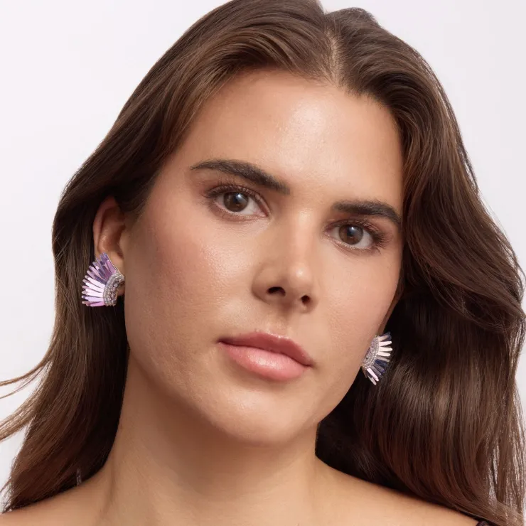 Clearance Micro Madeline Earring In Oilslick Rainbow Earrings