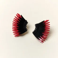 Clearance Mini Madeline Earrings In Black/Crimson Earrings