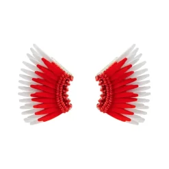 New Mini Madeline Earrings In Red/White Earrings