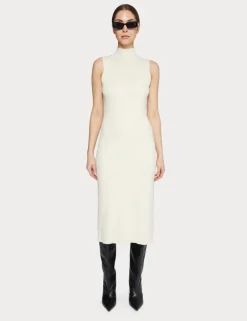 Hot Naomi Modal Ribbed Dress In Ivory Sweaters