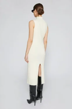 Hot Naomi Modal Ribbed Dress In Ivory Sweaters