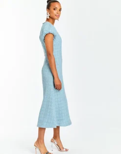 Sale Perla Midi Dress In Metallic Tweed Special Occasion Dresses