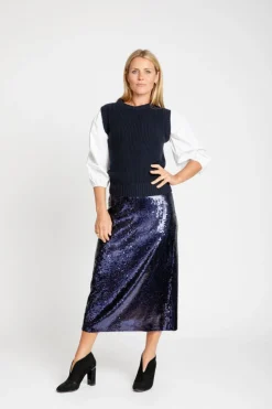Outlet Phoebe Mixed Media Sweater Shirt In Sweaters