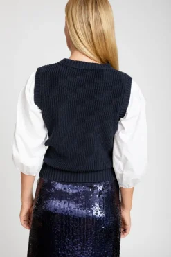 Outlet Phoebe Mixed Media Sweater Shirt In Sweaters