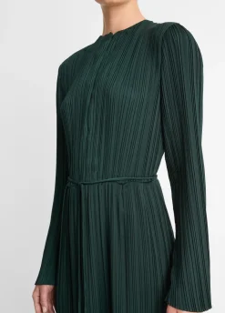 New Pleated Satin Long Sleeve Dress In Special Occasion Dresses