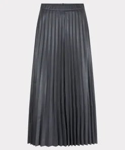 Discount Plisse Vegan Leather Midi Skirt In Skirts