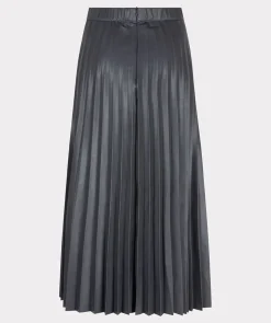 Discount Plisse Vegan Leather Midi Skirt In Skirts