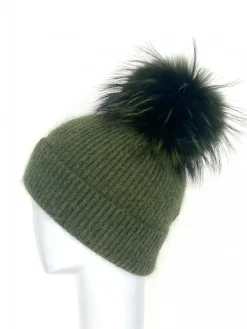 Clearance Pom Hat In Green Hats