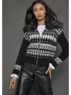 Outlet Powder Puff Zip Up Sweater Jacket In Sweaters|All Outerwear