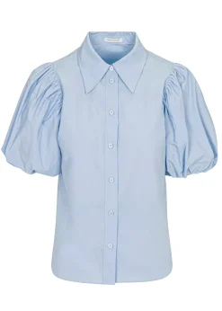 Outlet Puff Sleeve Button Down Shirt In Blouses