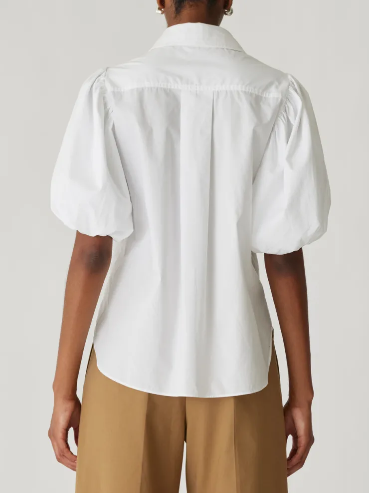 Discount Puff Sleeve Button Down Shirt In Blouses