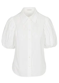 Discount Puff Sleeve Button Down Shirt In Blouses