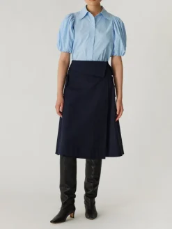 Online Refined Sateen Foldover Wrap Skirt In Skirts