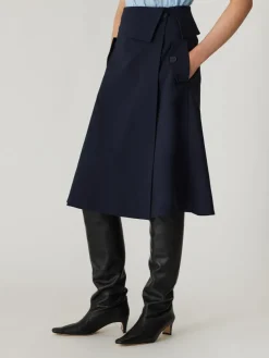 Online Refined Sateen Foldover Wrap Skirt In Skirts