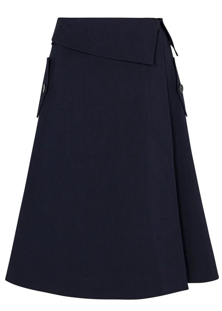Online Refined Sateen Foldover Wrap Skirt In Skirts