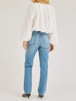 Discount Rhodes Poplin Bubble Hem Top In Blouses