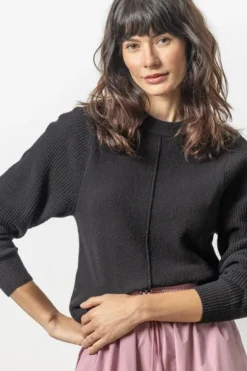 Outlet Rib Sleeve Crewneck Sweater In Sweaters