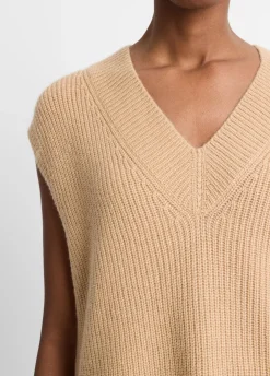 Hot Ribbed Wool-Cashmere V-Neck Sweater Vest In Sweaters|All Outerwear