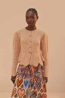 Sale Ruffle Knit Cardigan In Sweaters