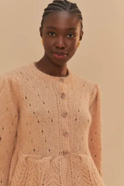 Sale Ruffle Knit Cardigan In Sweaters