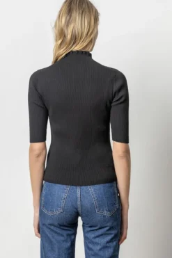 Discount Ruffle Mock Neck Sweater In Sweaters