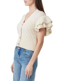 New Ruffle Sleeve Cardigan In Sweaters