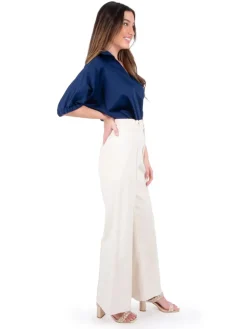 Outlet Ruffled Flared Pant In Gardenia Pants|Denim