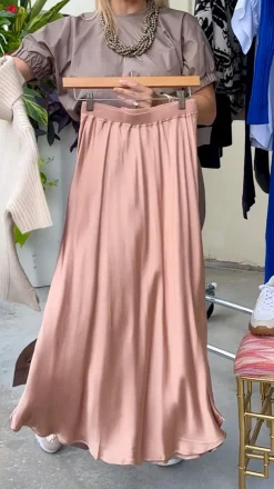 Sale Satin Midi Skirt In Skirts|Shop All Matching Sets