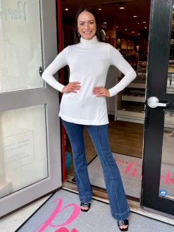 Best Scrunchneck Bamboo Tunic Top In Basics And Tees
