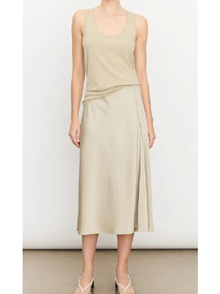 Best Side Zipper Detail Satin Skirt In *FINAL SALE* Skirts