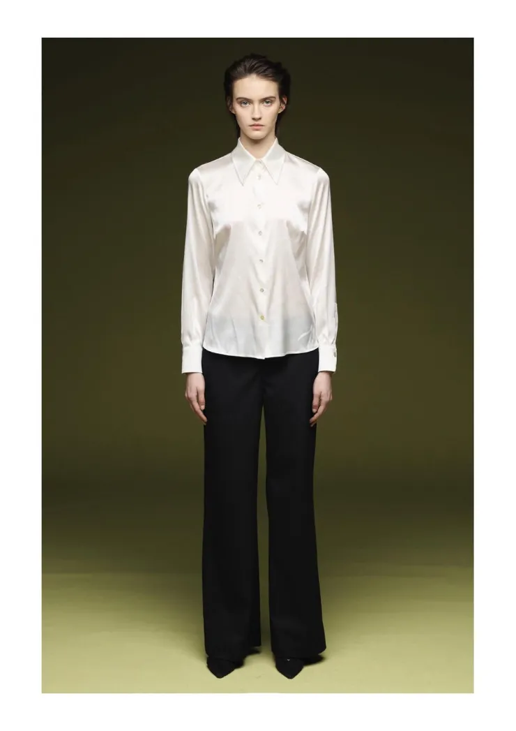 Clearance Silk Long Sleeve Blouse In Blouses