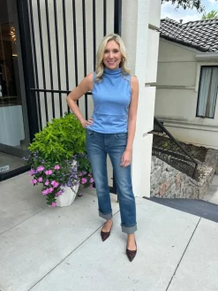 Discount Sleeveless Seamed Funnel Top In Basics And Tees
