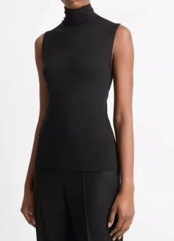 Clearance Sleeveless Turtleneck Top In Basics And Tees