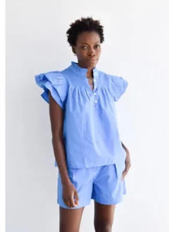 Outlet Smocked Flutter Sleeve Top In *FINAL SALE* Blouses