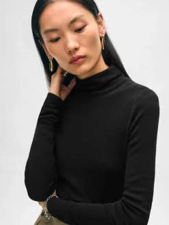 Sale Superfine Merino Fitted Knit Turtleneck Top In Sweaters