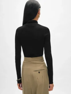 Sale Superfine Merino Fitted Knit Turtleneck Top In Sweaters