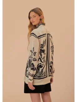 Online Surreal Garden Long Sleeve Top In Off White Blouses