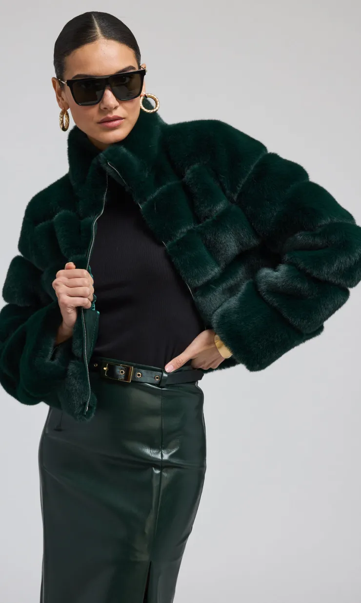 New Tala Fur Bomber Jacket In All Outerwear