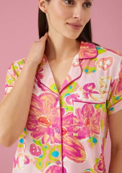 Outlet The Jenna PJ Set In Floral Pond Pink All Loungwear