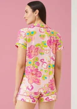 Outlet The Jenna PJ Set In Floral Pond Pink All Loungwear